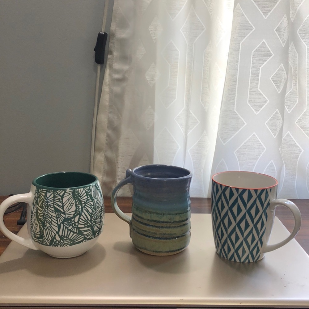 Funky mismatched mugs